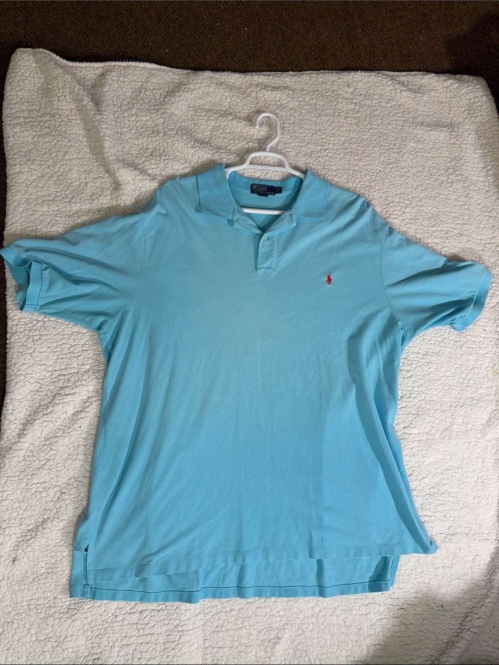Ralph Lauren Aqua Blue Short Sleeve Polo with Red Pony